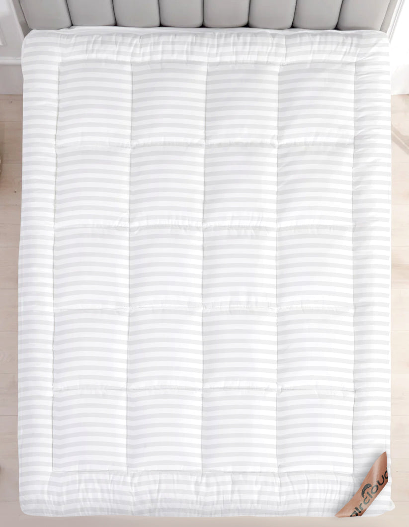 10cm Satin Stripe Microfibre Topper