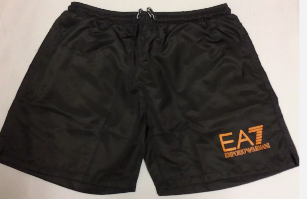 EA7 GOLD LOGO SWIM SHORTS