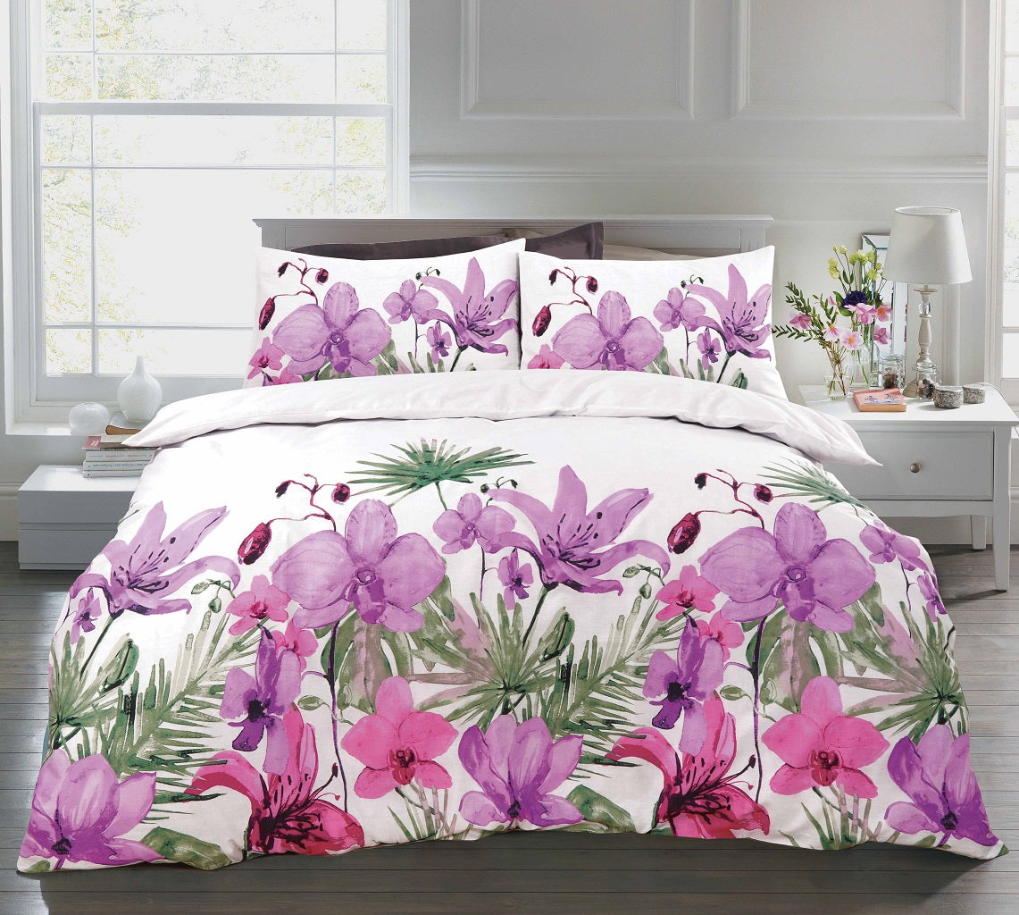 Lily Flowers Printed Duvet Cover
