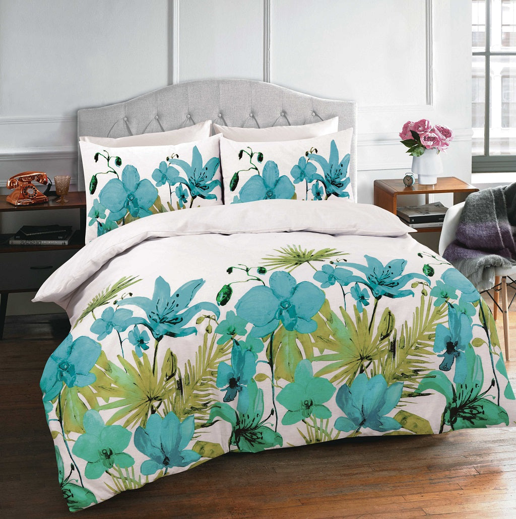 Lily Flowers Printed Duvet Cover