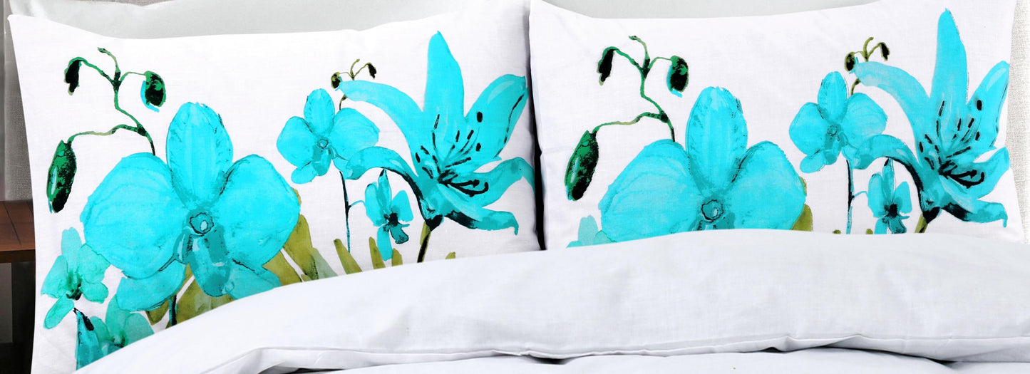 Lily Flowers Printed Duvet Cover