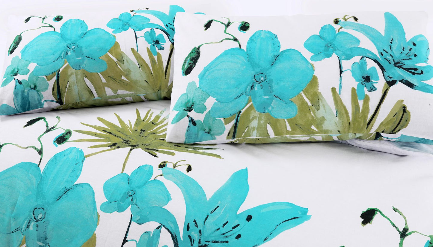 Lily Flowers Printed Duvet Cover