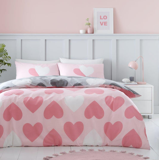 Pretty_Hearts Pattern Reversible Duvet  Set