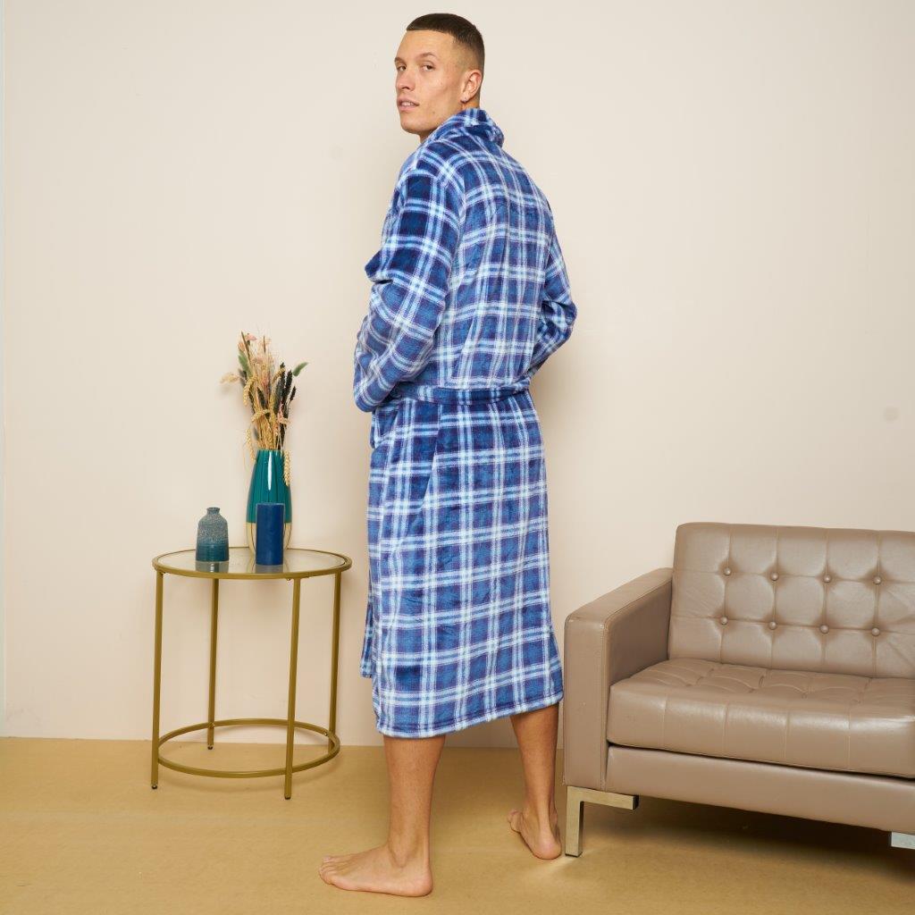 Mens Flannel Bathrobes (Wiber Tartan Check)