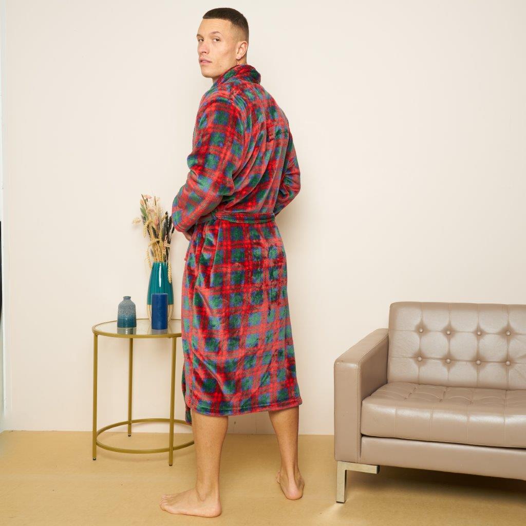 Mens Flannel Bathrobes (Wiber Tartan Check)