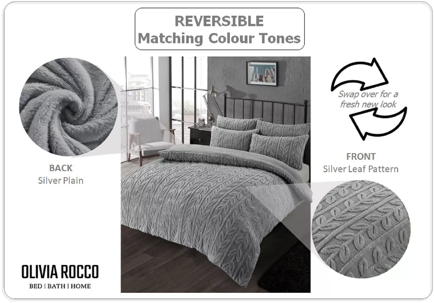 Leaves Teddy duvet sets.