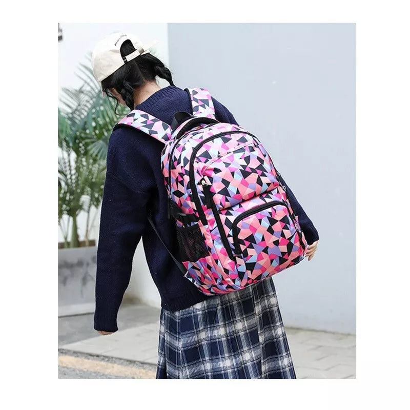 Geometric Pattern Middle School Bag