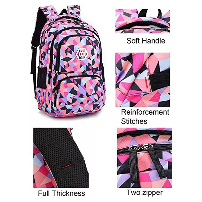 Geometric Pattern Middle School Bag