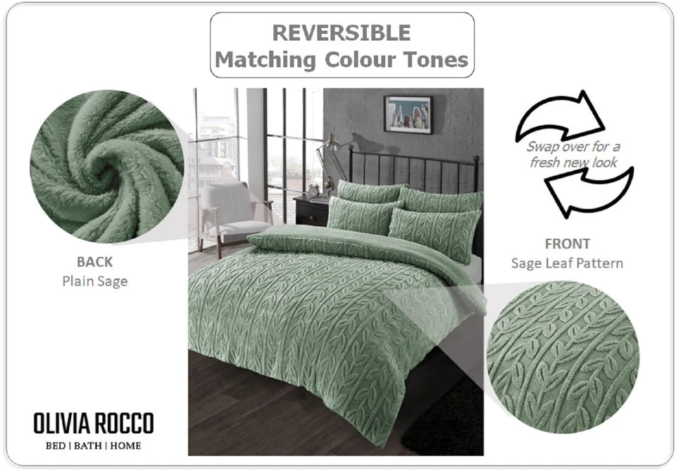 Leaves Teddy duvet sets.