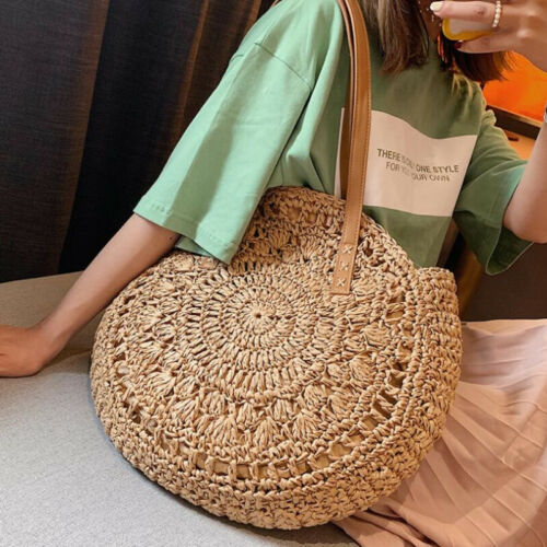 Summer Beach Tote Straw Bag
