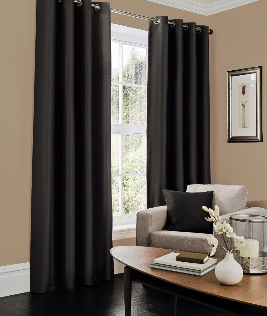 Faux Silk Eyelet Curtains