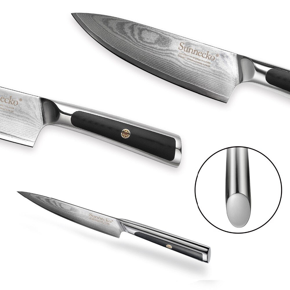 SUNNECKO 6.5" Damascus Steel Chef's Knife Japanese