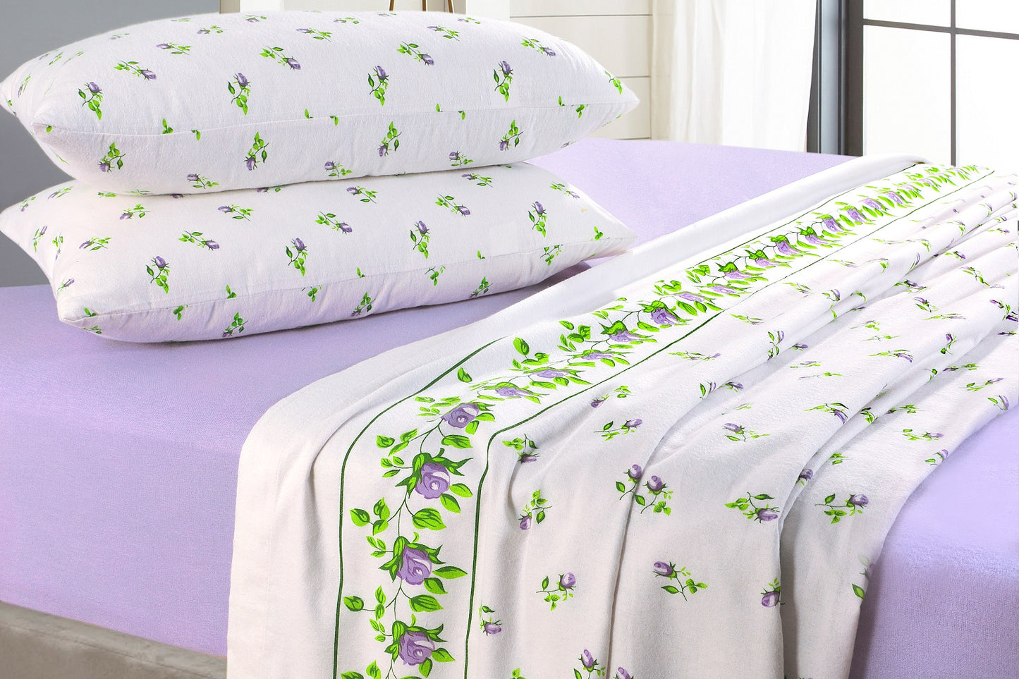 Luxury Thermal Rose Bud Flannelette.