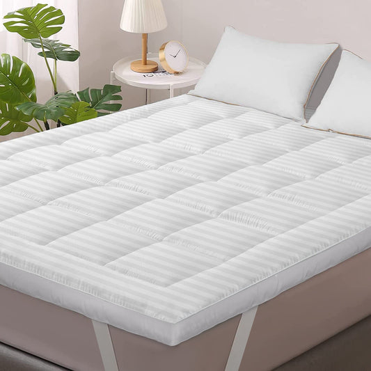 10cm Satin Stripe Microfibre Topper