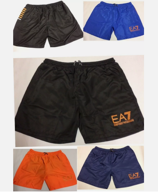 EA7 GOLD LOGO SWIM SHORTS