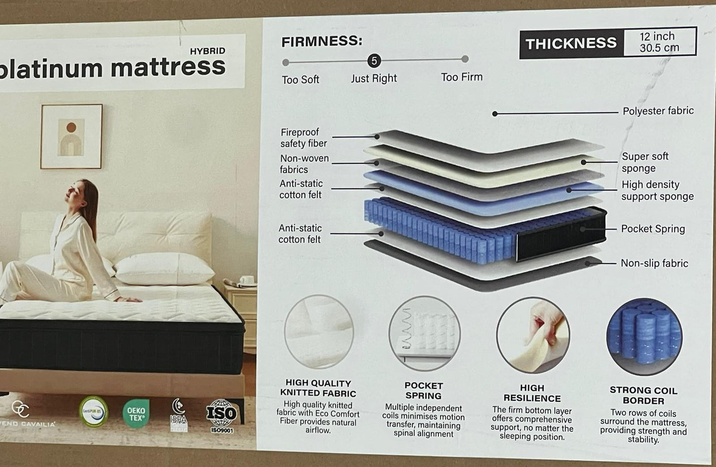 12Inch HYBRID Platinum Mattress