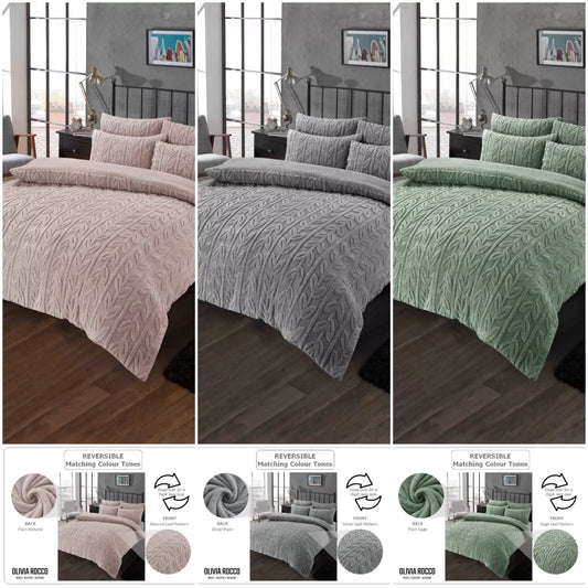 Leaves Teddy duvet sets.