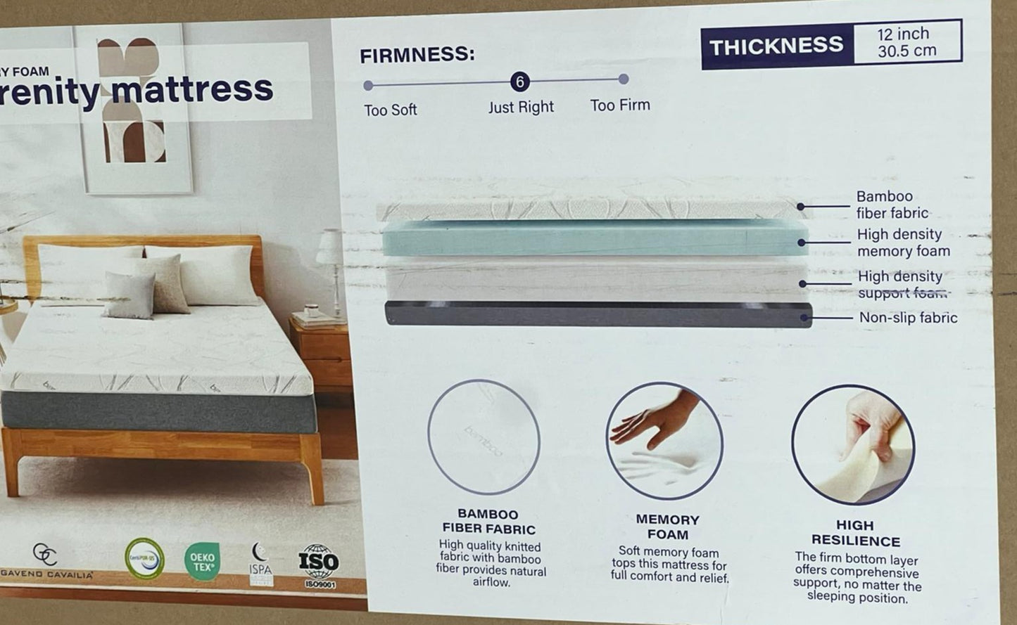 12inch Serenity Memory Foam Mattress