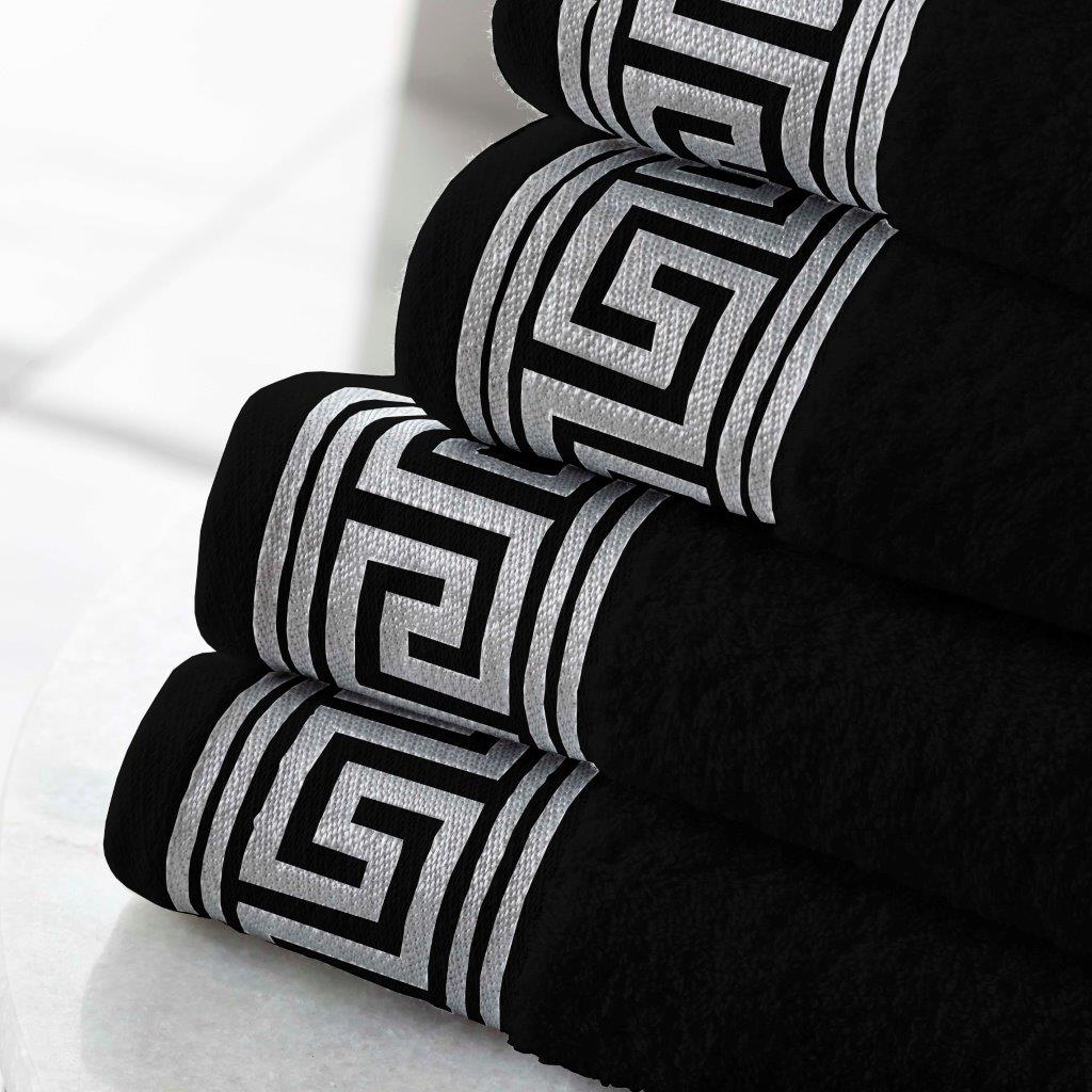 Black and white towels hotsell